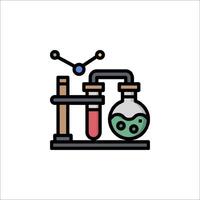 A laboratory with a flask and a beaker vector