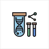 A test tube and two test tubes with dna vector