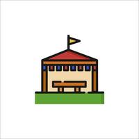 A colorful carnival tent icon on a white background vector