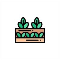 A plant in a box icon vector