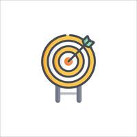 Target icon with arrow in the center of the target vector