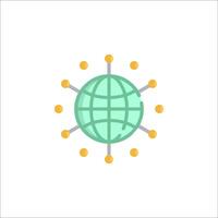A globe with many people connected to it vector
