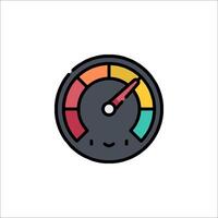 A cartoon speedometer with a smiley face vector