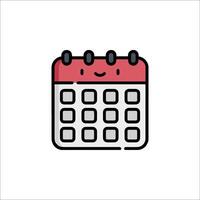 A calendar icon with a smiley face vector