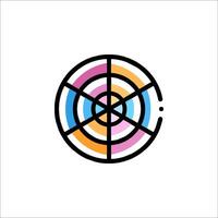 A colorful logo with a circle in the center vector