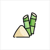 Rice and bamboo sticks icon illustration vector