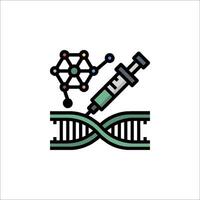 Dna and syringe icon, illustration vector