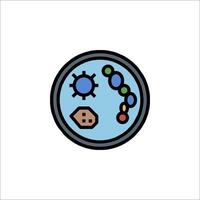 A blue and white icon of a microscope vector