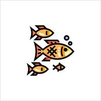 A fish with a cross on it is shown in this illustration vector