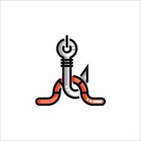 A hook and a rope with a wrench on it vector