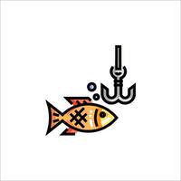 Fish hook and hook icon on white background vector