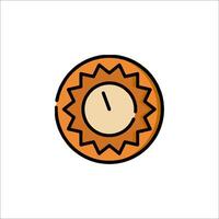 A clock icon in a circle on a white background vector