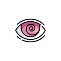 An eye with a spiral in the center vector