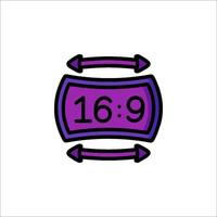A purple clock with the number 16 on it vector