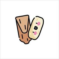 A cartoon of a sandwich with a slice of bread vector