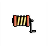 A red and orange accordion on a white background vector