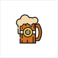 Beer mug icon with a camera lens vector