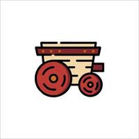 A cartoon wagon icon on a white background vector