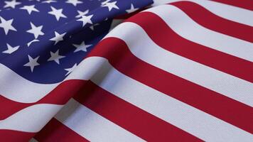 3D Wrinkled Flag Of USA photo