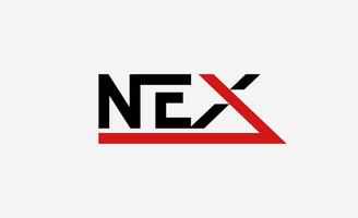 Logo Nex with Arrrow in letter X. Monogram minimalist and modern design. vector