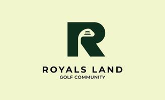 Professional and simple Monogram Initial R with logo design Golf. sport typography concept. Club and community template design. vector
