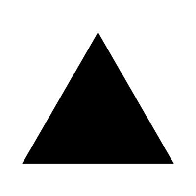 Black Triangle Shape Isolated on White.