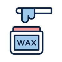 A simple, stylized graphic of a container of hair removal wax with wax being dispensed vector
