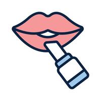Applying lipstick for a vibrant and stylish appearance vector