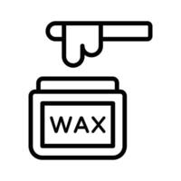 A simple, stylized graphic of a container of hair removal wax with wax being dispensed. vector