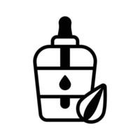 A bottle of almond oil with a dropper, ready to use icon of almond oil... vector