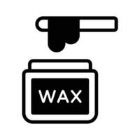 A simple, stylized graphic of a container of hair removal wax with wax being dispensed... vector