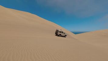 The Car Drives on Sand with the Windows Open video
