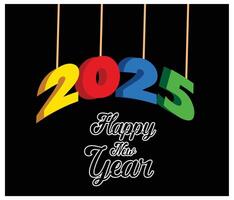 2025 New Year design. The design is tilted to make it more meaningful. Design for posters, banners and greeting cards. flat modern illustration vector