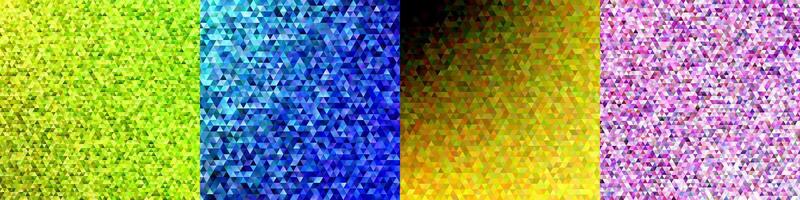 Abstract colored triangle polygon background set vector