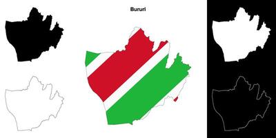 Bururi province outline map set vector