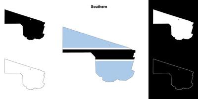 Southern district outline map set vector