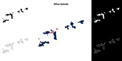 Other Islands district outline map set vector