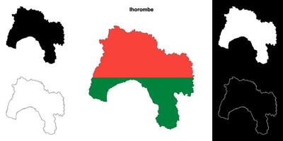 Ihorombe region outline map set vector
