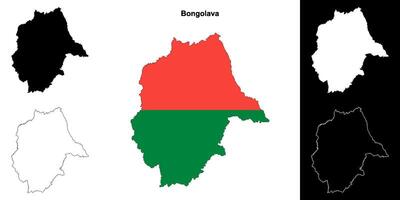 Bongolava region outline map set vector
