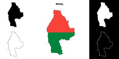 Melaky region outline map set vector