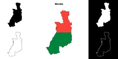Menabe region outline map set vector