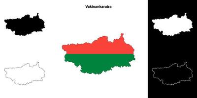 Vakinankaratra region outline map set vector