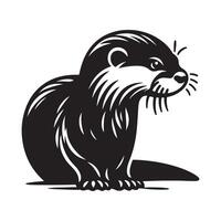 Otter Silhouette Vectors for Aquatic Life and River Conservation Projects