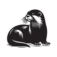 Otter Silhouette Vectors for Nature-Themed Scrapbooking and Crafts