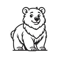 High-Quality Bear Line Art Silhouettes for Digital Projects and Illustrations vector
