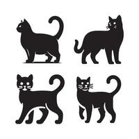 Cat Silhouette Vectors for Custom Merchandise and Product Design