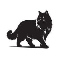 Creative Cat Silhouette Vectors Art for Custom Stickers and Labels