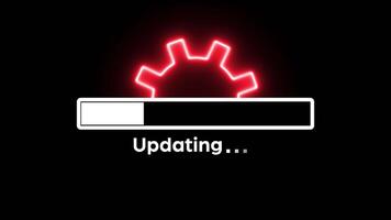 Software updating and process, System update icon set Animation with gear sign Isolated on Black Background video