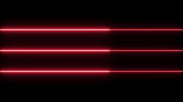 Glowing neon red color line streaming animation Isolated on Black Background video