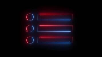 Glowing Neon Restaurant cafe menu button icon animation Isolated on Black Background video
